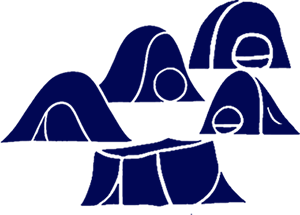 Small illustration of blue tents